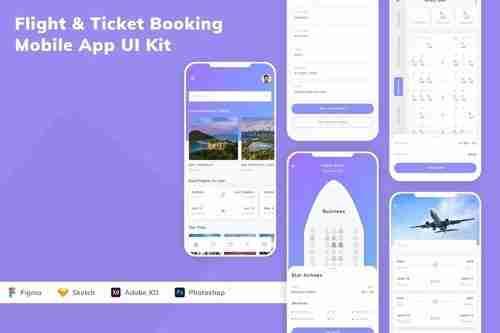 Flight & Ticket Booking Mobile App UI Kit