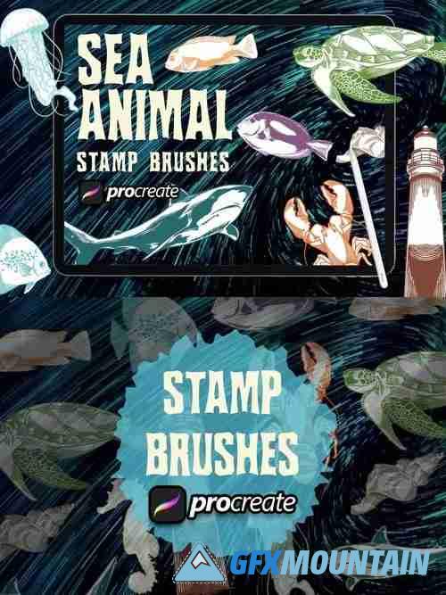 Sea Animals Brush Stamp Procreate