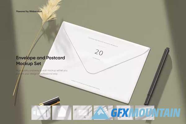 Envelope and Postcard Mockup Set