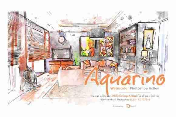 Aquarino - Watercolor PS Action - 7514004