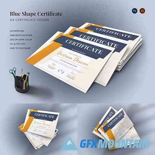 Blue Shape Certificate