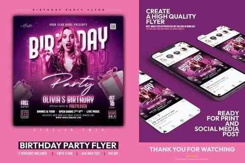 Birthday Party Flyer | DJ Party Flyer