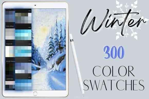 Procreate Winter Color Palette Swatches