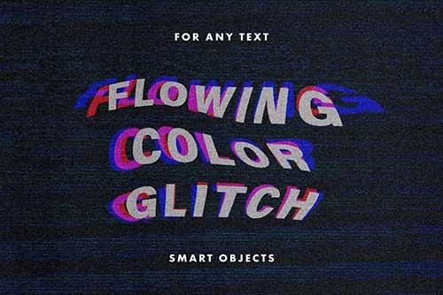 Flowing Color Glitch: Text Effect - 8449054