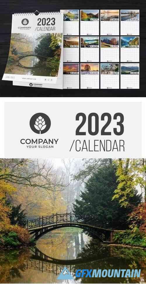 2023 Wall Calendar A4 Layout Template