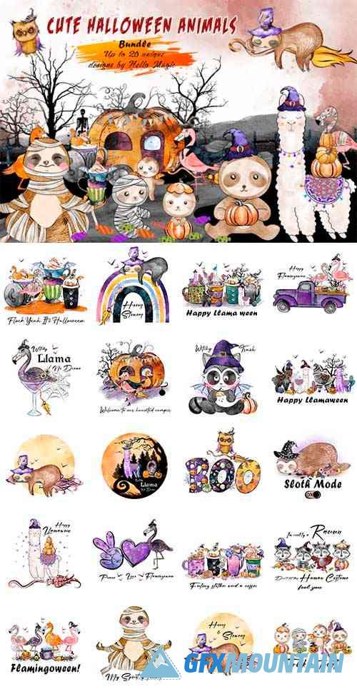 Funny Halloween Animals Bundle