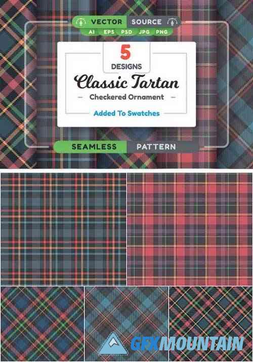 Set 5 Tartan Seamless Patterns