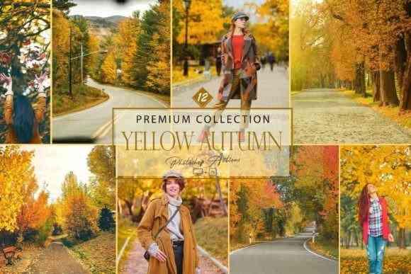 12 Photoshop Actions, Yellow Autumn Ps
