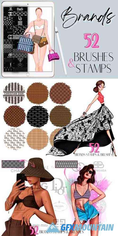 Procreate Brands Fashion Stamps Brushes
