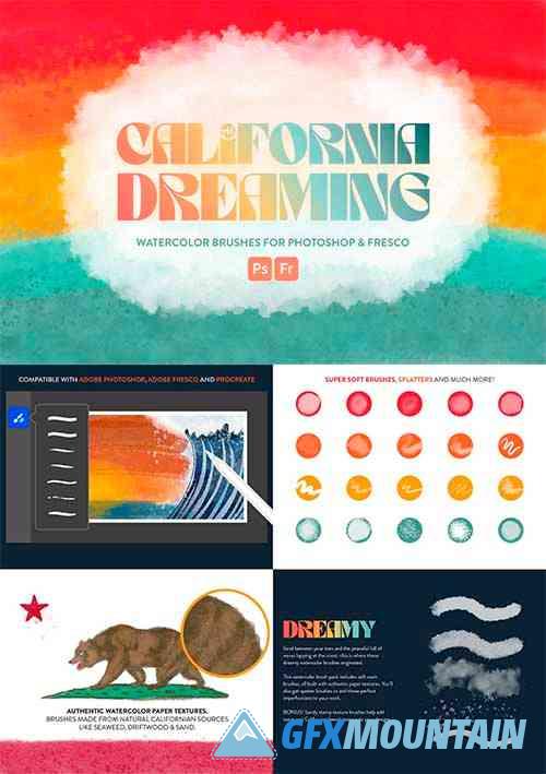 California Dreaming Watercolor Brush