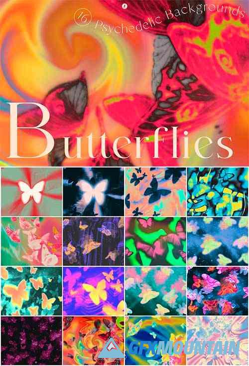 Butterflies Psychedelic Backgrounds