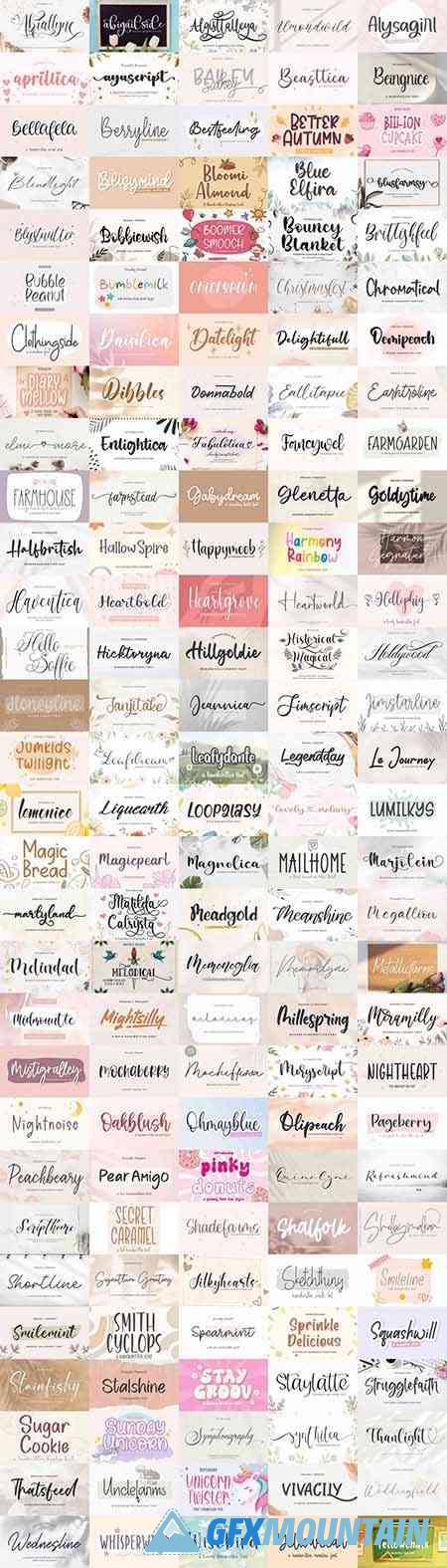 The Handwritten Collections Font Bundle