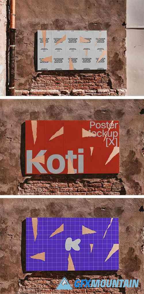Torn Advertising Posters PSD Mockup Template