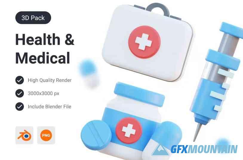 Health & Doctor Medicine 3D Illustration