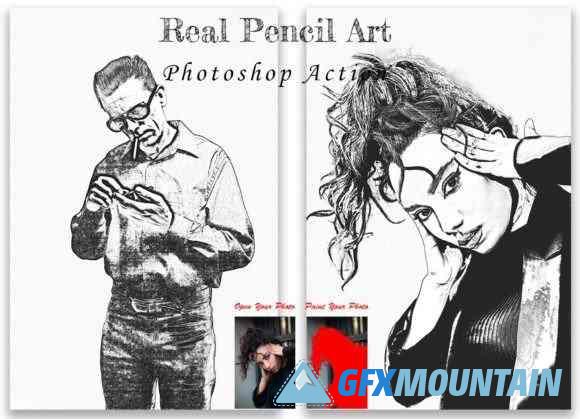 Real Pencil Art Photoshop Action