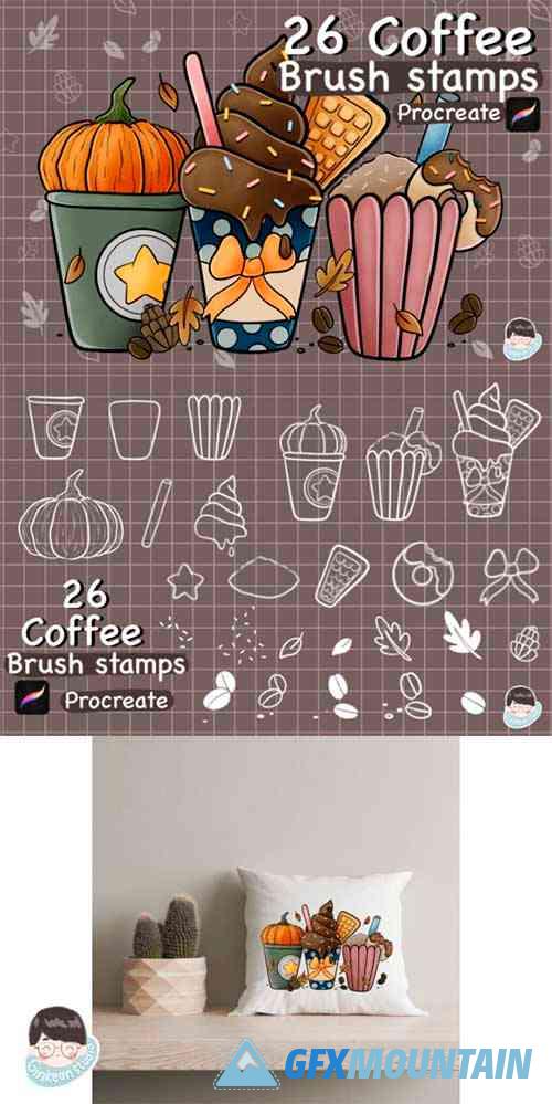 26 Coffee Procreate Stamps