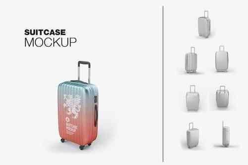 Set Travel Suitcases Mockup