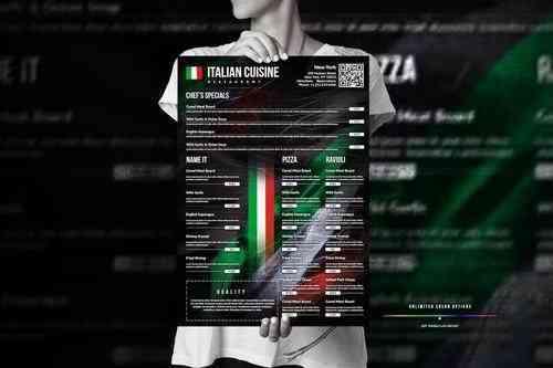 Italian Food Menu Big Poster Design
