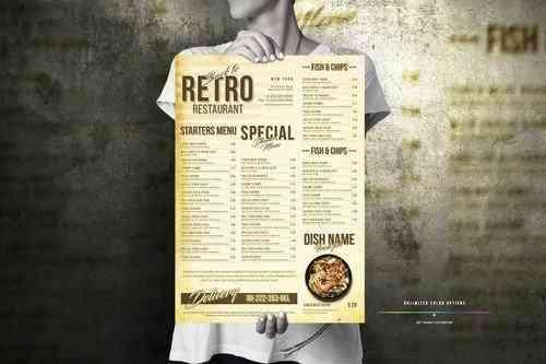 Retro Food Menu Big Poster Design
