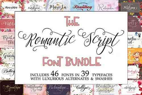 The Romantic Script Font Bundle