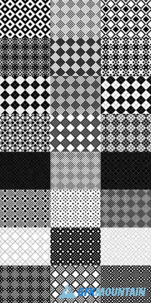 Seamless Monochrome Vector Patterns Templates