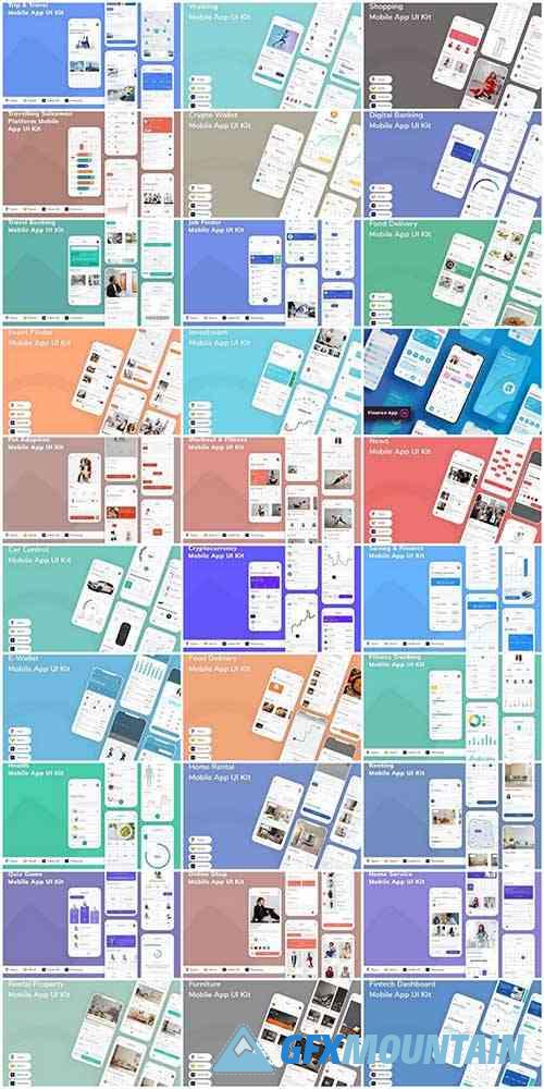 Mobile App UI Kit Bundle