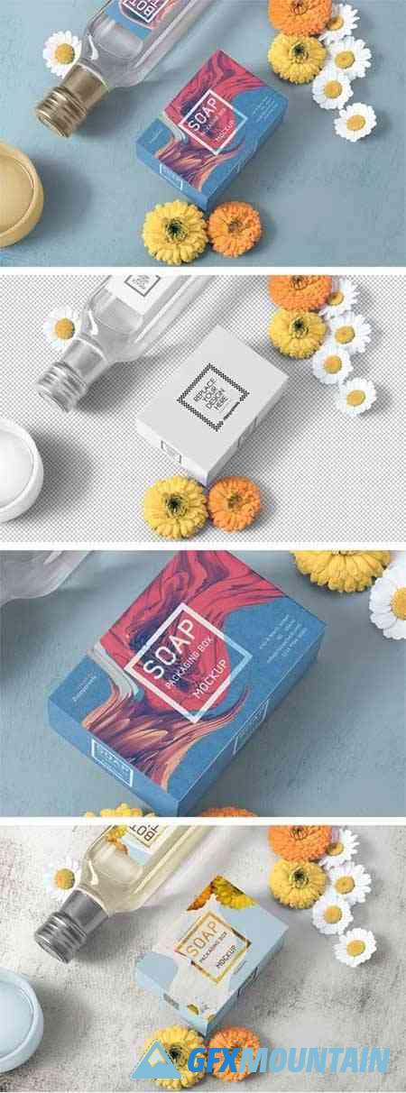 Soap Packaging Box PSD Mockup Template