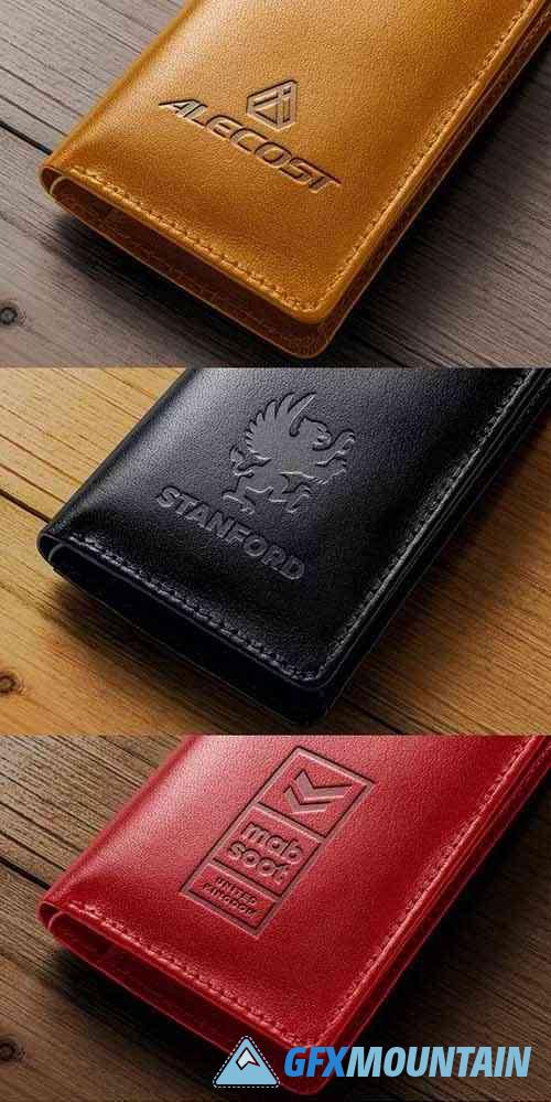 Photoshop Leather Stamping Logo Mockup Preview Image