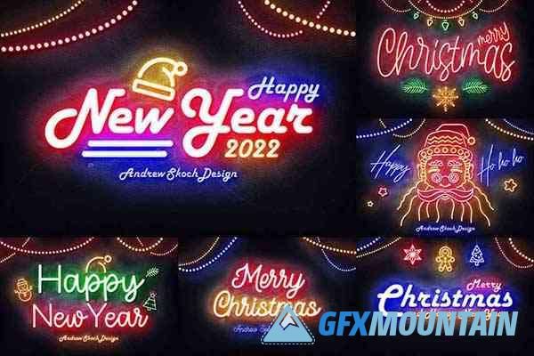 Christmas Neon Text Effects - 10850636