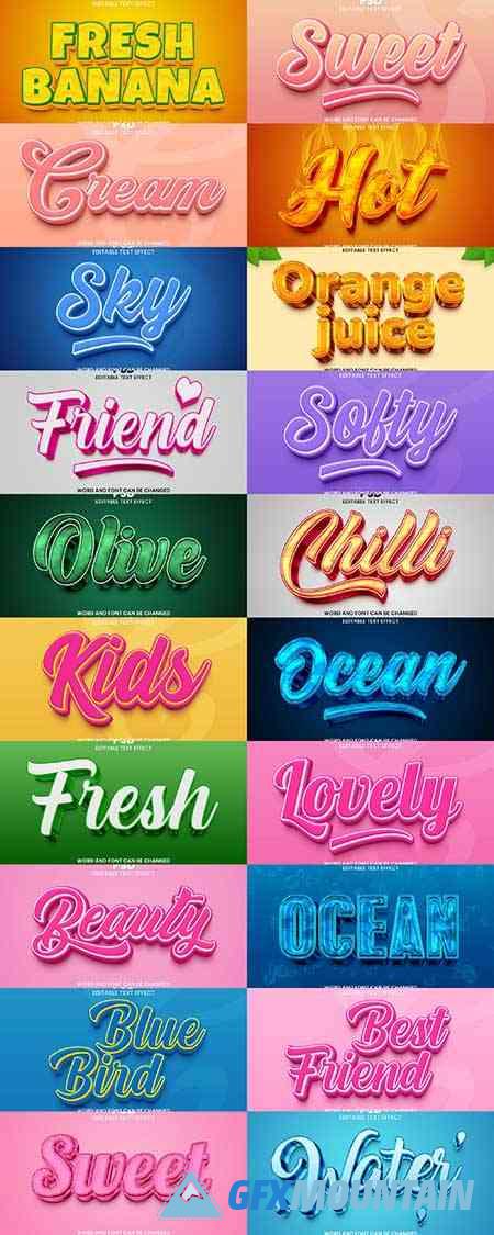 Photoshop Editable 3d Text Effect Style Pack