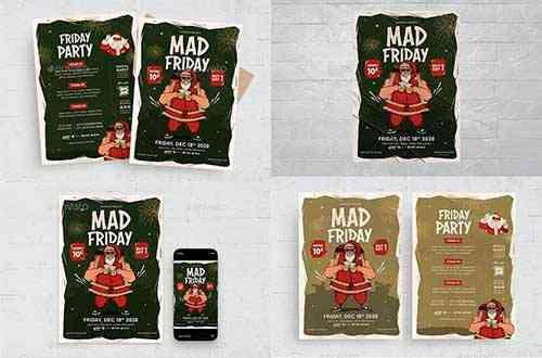 Christmas Mad Friday Flyer Template