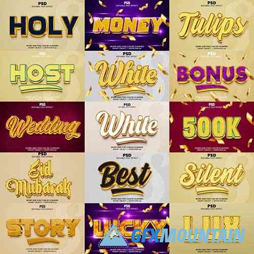 Luxury Photoshop 3d Text Effect Style Pack