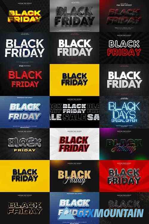 20 Modern Black Friday 3D Text Effects