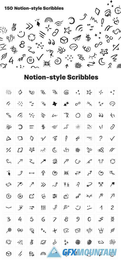 150 Notion Scribbles Templates