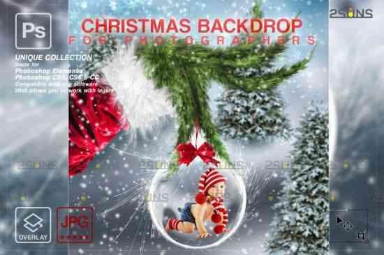 Christmas Backdrop photoshop overlays, Santa hand