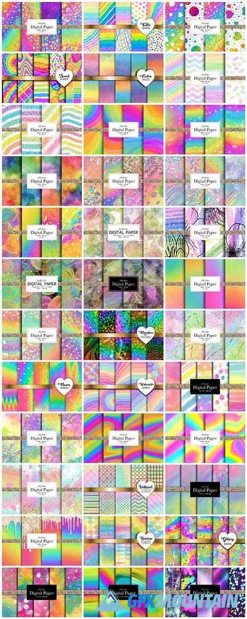 Rainbow Digital Paper Bundle