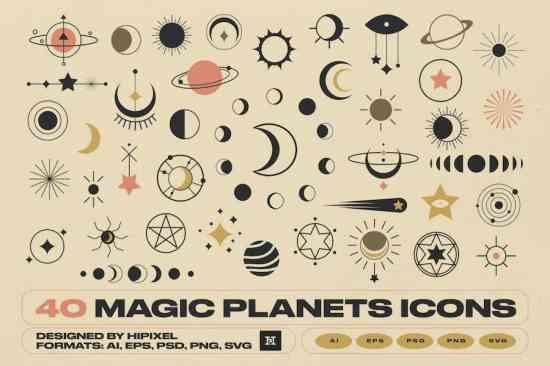 40 Magic Planets Icons