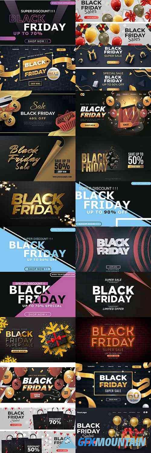 Black Friday - 20 Modern Web Banners Vector Templates
