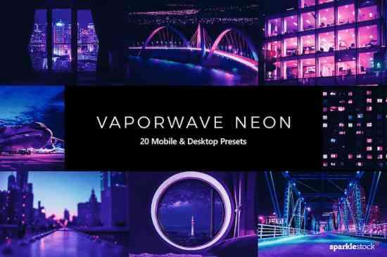 20 Vaporwave Neon Lightroom Presets & LUTs