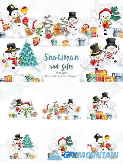 Snowman and Gifts