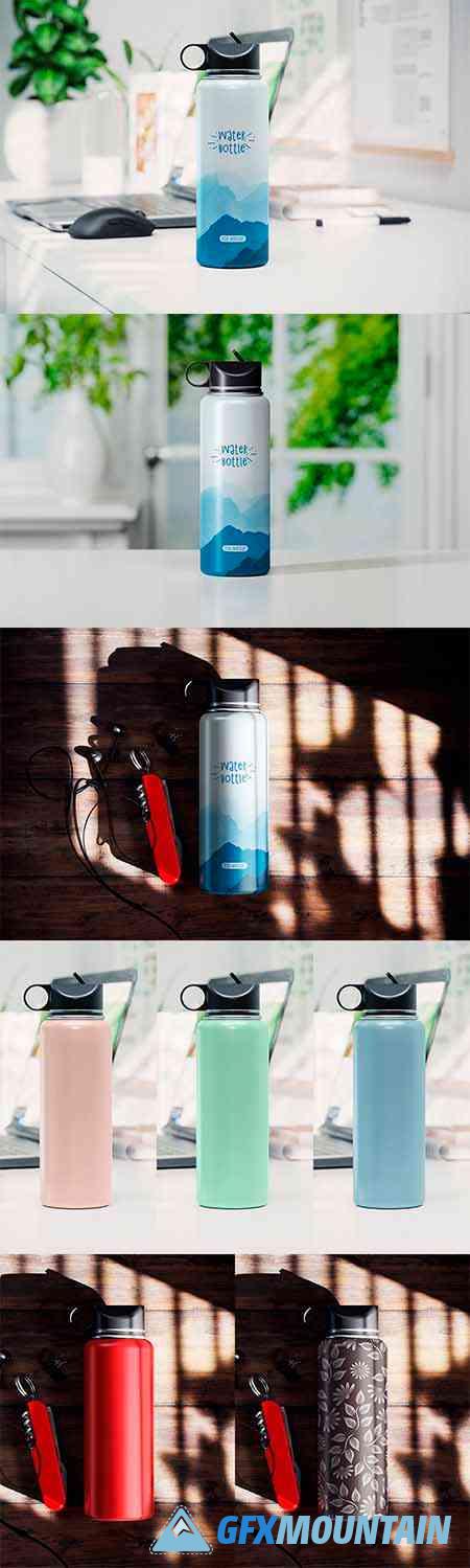 Thermos Water Bottle Mockup