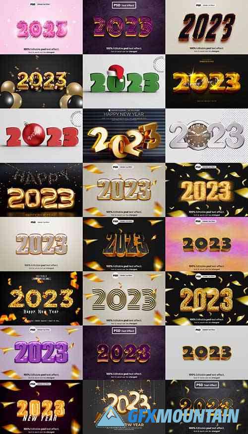2023 new year 3d editable text effect
