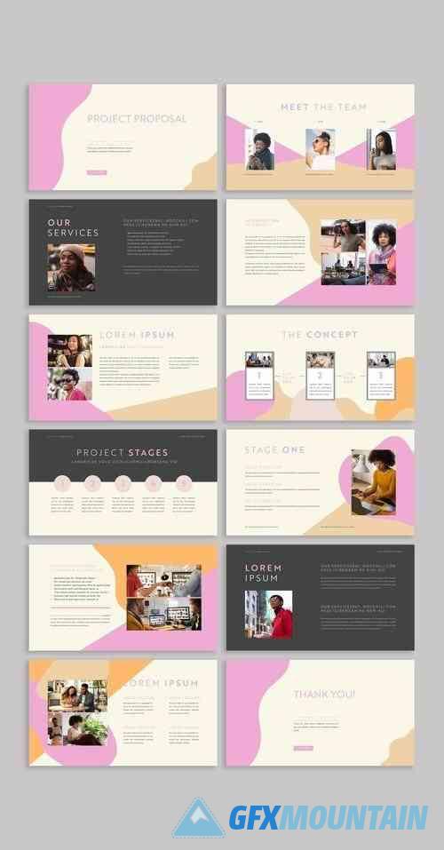 Presentation Layout with Abstract Shapes