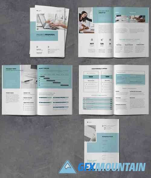 Proposal Brochure Template with Blue Accents