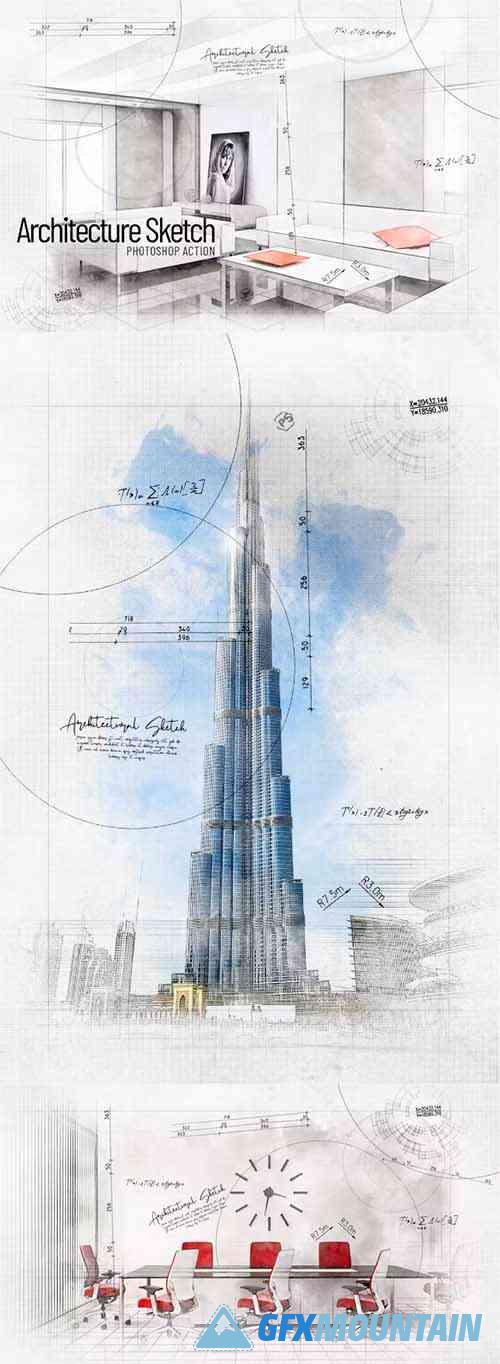 Architecture Sketch - Photoshop Action