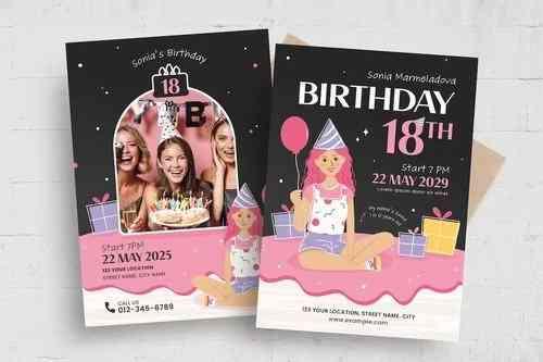 Birthday Party Invite Flyer Template