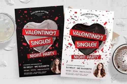 Valentine's Singles Party Flyer Template