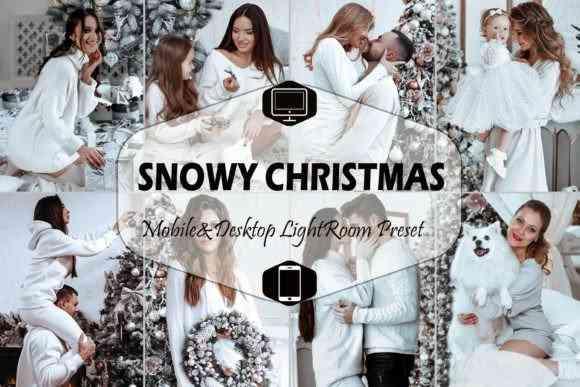 12 Snowy Christmas Mobile & Desktop Lightroom Presets, White
