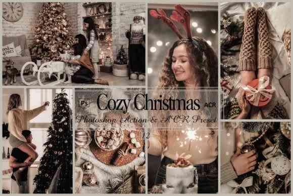 12 Cozy Christmas Photoshop Actions And ACR Presets, Xmas