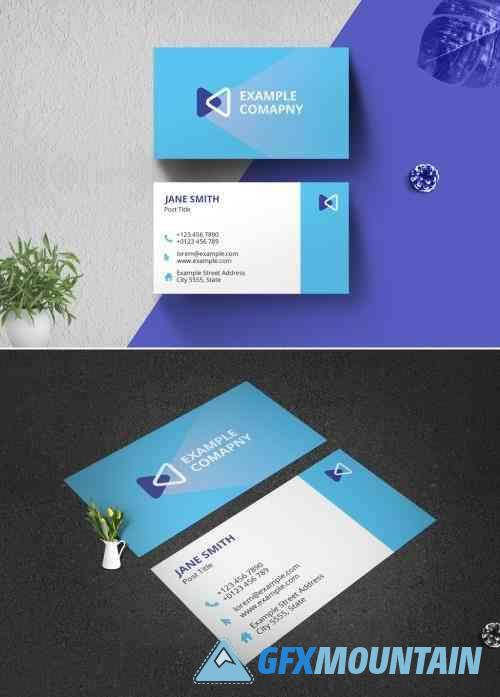 Clean Business Card with Cyan Accent